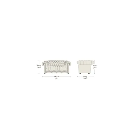 Belgravia 2 Seater Sofa Antique Brown - In Stock from Sofas by Saxon UK