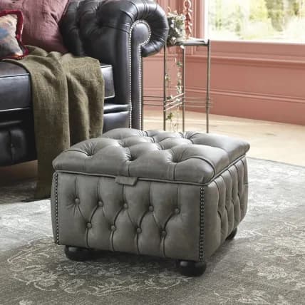 Buttoned Pouffe Box - Sale from Sofas by Saxon UK