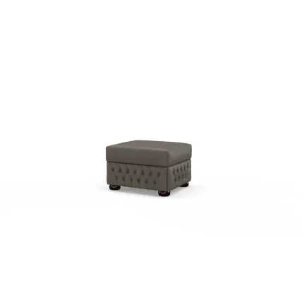 Knightsbridge Footstool Rural Charcoal Antique Studs